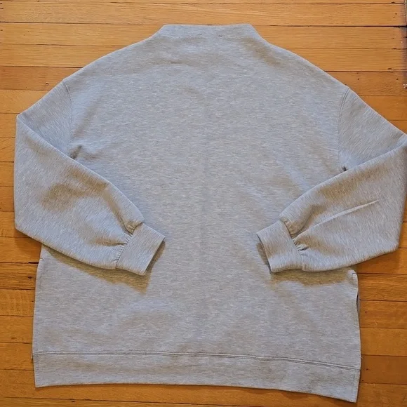 Rachel Zoe, Mockneck Boxy Drop Shoulder Sweatshirt, Gray, EUC, Women's XL - Picture 2 of 14